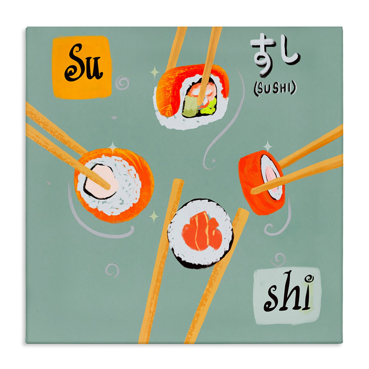 Stupell Industries Tasty Sushi Party Gathering Canvas Design by Juliet Rose Philips